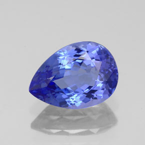 1.59 ct Blue Tanzanite Gemstone, Tanzanite Gem in Pear Facet Shape for Sale.