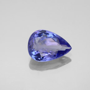 2.15 ct Blue Tanzanite Stone, Natural Tanzanite in Pear Facet Shape for Sale