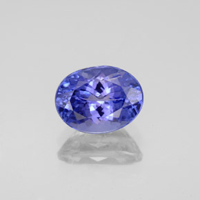 2.10 ct Blue Tanzanite Gemstone, Tanzanite Gem in Oval Facet Shape for Sale.