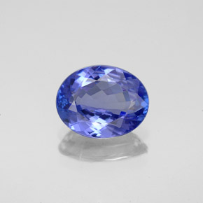 2.08 ct Blue Tanzanite Gemstone, Tanzanite Gem in Oval Facet Shape for Sale.