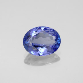 2.08 ct Blue Tanzanite Stone, Natural Tanzanite in Oval Facet Shape for Sale