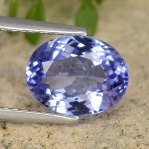 2.45 ct Blue Tanzanite Gemstone, Tanzanite Gem in Oval Facet Shape for Sale.