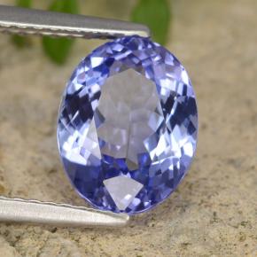 2.45 ct Blue Tanzanite Stone, Natural Tanzanite in Oval Facet Shape for Sale