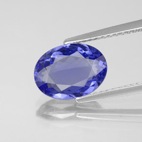 2.34 ct Blue Tanzanite Gemstone, Tanzanite Gem in Oval Facet Shape for Sale.