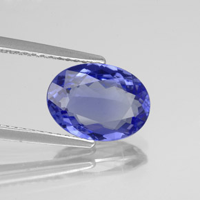 2.34 ct Blue Tanzanite Stone, Natural Tanzanite in Oval Facet Shape for Sale