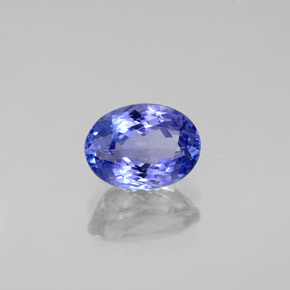 1.61 ct Blue Tanzanite Stone, Natural Tanzanite in Oval Facet Shape for Sale