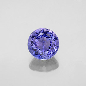1.45 ct Blue Tanzanite Gemstone, Tanzanite Gem in Round Facet Shape for Sale.
