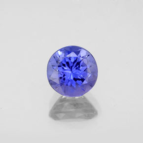 1.24 ct Blue Tanzanite Gemstone, Tanzanite Gem in Round Facet Shape for Sale.