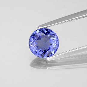 1.18 ct Blue Tanzanite Gemstone, Tanzanite Gem in Round Facet Shape for Sale.