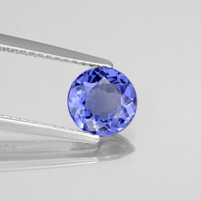 1.18 ct Blue Tanzanite Stone, Natural Tanzanite in Round Facet Shape for Sale