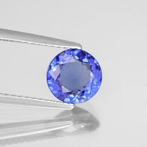 1.36 ct Blue Tanzanite Stone, Natural Tanzanite in Round Facet Shape for Sale