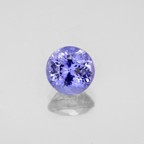 1.37 ct Blue Tanzanite Gemstone, Tanzanite Gem in Round Facet Shape for Sale.