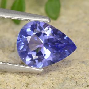 1.21 ct Blue Tanzanite Gemstone, Tanzanite Gem in Pear Facet Shape for Sale.