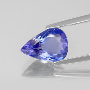 1.57 ct Blue Tanzanite Gemstone, Tanzanite Gem in Pear Facet Shape for Sale.
