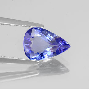 1.57 ct Blue Tanzanite Stone, Natural Tanzanite in Pear Facet Shape for Sale
