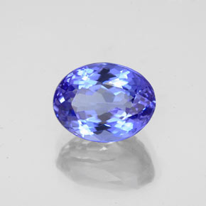 2.64 ct Blue Tanzanite Stone, Natural Tanzanite in Oval Facet Shape for Sale
