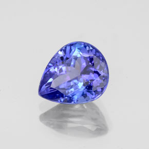2.19 ct Blue Tanzanite Stone, Natural Tanzanite in Pear Facet Shape for Sale