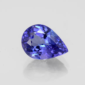 2.46 ct Blue Tanzanite Gemstone, Tanzanite Gem in Pear Facet Shape for Sale.