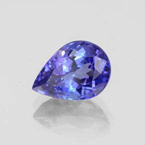 2.46 ct Blue Tanzanite Stone, Natural Tanzanite in Pear Facet Shape for Sale