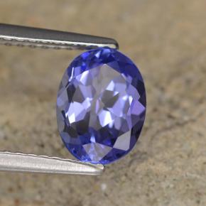1.39 ct Blue Tanzanite Stone, Natural Tanzanite in Oval Facet Shape for Sale