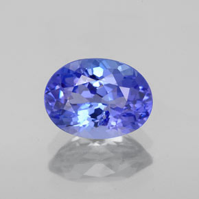 1.66 ct Blue Tanzanite Gemstone, Tanzanite Gem in Oval Facet Shape for Sale.
