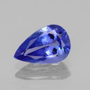 1.29 ct Blue Tanzanite Gemstone, Tanzanite Gem in Pear Facet Shape for Sale.