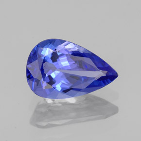 1.29 ct Blue Tanzanite Stone, Natural Tanzanite in Pear Facet Shape for Sale