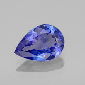 1.66 ct Blue Tanzanite Gemstone, Tanzanite Gem in Pear Facet Shape for Sale.