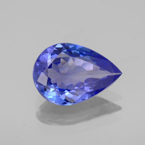 1.66 ct Blue Tanzanite Stone, Natural Tanzanite in Pear Facet Shape for Sale