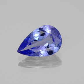 1.74 ct Blue Tanzanite Gemstone, Tanzanite Gem in Pear Facet Shape for Sale.
