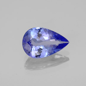 1.74 ct Blue Tanzanite Stone, Natural Tanzanite in Pear Facet Shape for Sale