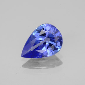 1.65 ct Blue Tanzanite Gemstone, Tanzanite Gem in Pear Facet Shape for Sale.