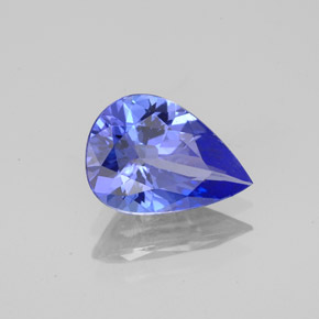 1.65 ct Blue Tanzanite Stone, Natural Tanzanite in Pear Facet Shape for Sale