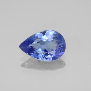 1.43 ct Blue Tanzanite Gemstone, Tanzanite Gem in Pear Facet Shape for Sale.