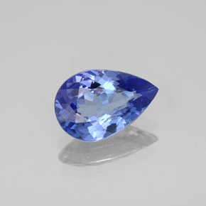 1.43 ct Blue Tanzanite Stone, Natural Tanzanite in Pear Facet Shape for Sale