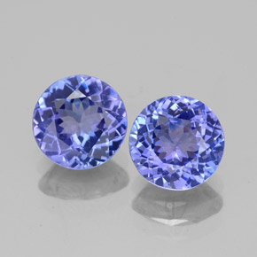 2.40 ct Blue Tanzanite Gemstone, Tanzanite Gem in Round Facet Shape for Sale.