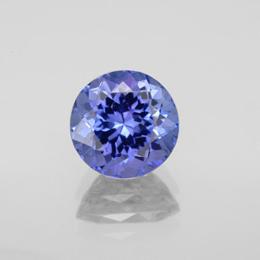 2.08 ct Blue Tanzanite Gemstone, Tanzanite Gem in Round Facet Shape for Sale.