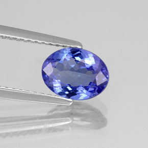 1.26 ct Blue Tanzanite Gemstone, Tanzanite Gem in Oval Facet Shape for Sale.