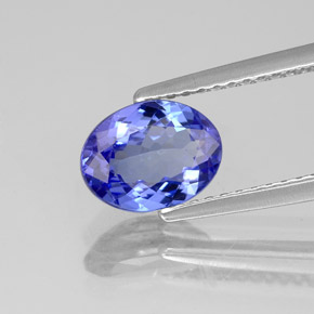 1.26 ct Blue Tanzanite Stone, Natural Tanzanite in Oval Facet Shape for Sale