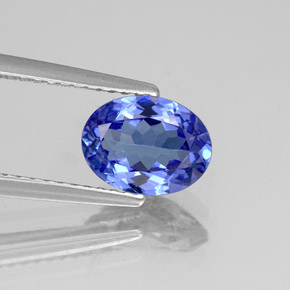 1.38 ct Blue Tanzanite Gemstone, Tanzanite Gem in Oval Facet Shape for Sale.