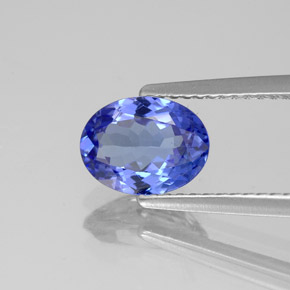 1.38 ct Blue Tanzanite Stone, Natural Tanzanite in Oval Facet Shape for Sale