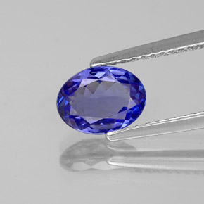 1.13 ct Blue Tanzanite Gemstone, Tanzanite Gem in Oval Facet Shape for Sale.