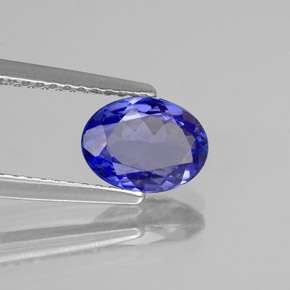 1.13 ct Blue Tanzanite Stone, Natural Tanzanite in Oval Facet Shape for Sale