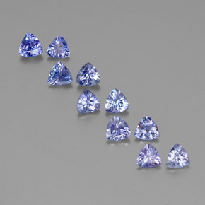 Azul violeta Tanzanita Gema - 0.4ct Forma trillón (ID: 351186)