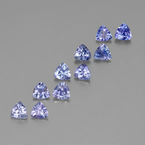 3.59 ctw Blue Tanzanite Stones, Natural Tanzanite in Trillion Facet Shape for Sale