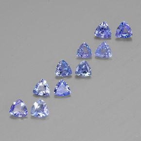 3.31 ct Blue Tanzanite Stone, Natural Tanzanite in Trillion Facet Shape for Sale