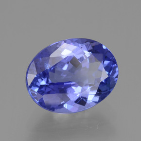 2.08 ct Blue Tanzanite Stone, Natural Tanzanite in Oval Facet Shape for Sale