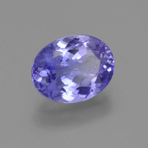 2.11 ct Violet Tanzanite Stone, Natural Tanzanite in Oval Facet Shape for Sale