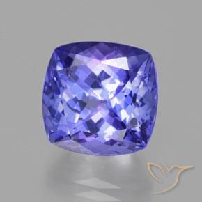 12.03 ct Blue Tanzanite Stone, Natural Tanzanite in Cushion-Cut Shape for Sale