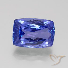 7,06 ct blauer Tansanit, 13,2 x 9,3 mm Kissenschliff aus Tansania, Photo A